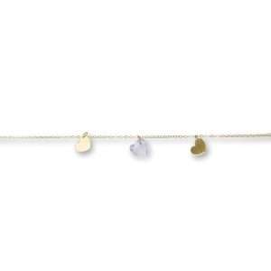 BRACCIALE CON CUORI IN ORO E PIETRA A FORMA DI CUORE | E90BR1357-A - immagine 1